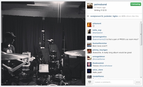 Palms Are Recording!