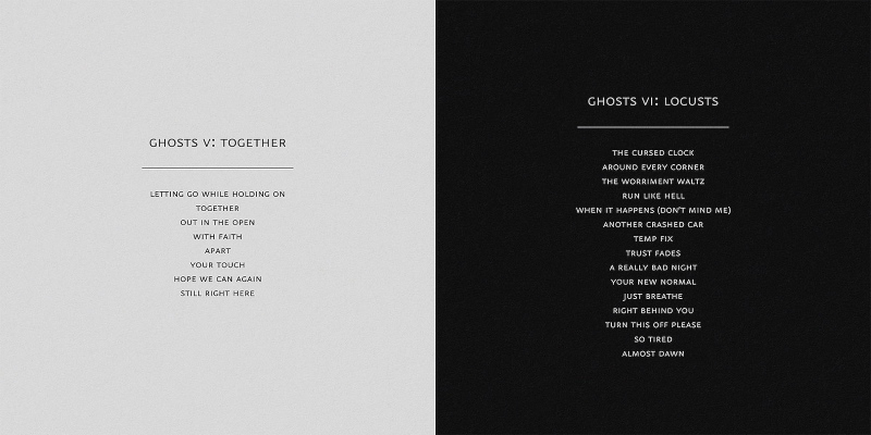 NIN: Ghosts V-VI tracklist