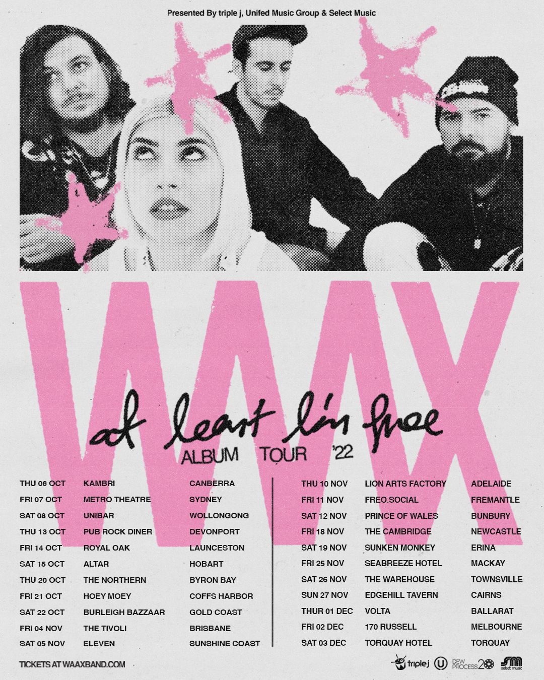 At Least I'm Free tour art