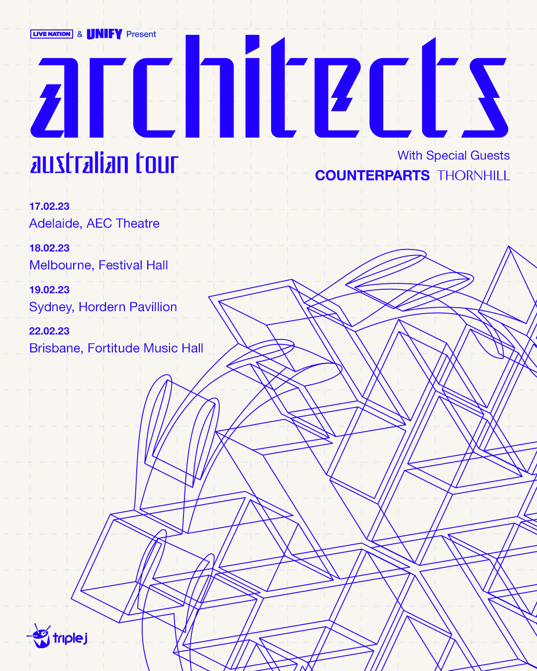 Architects Australian Tour 2023 poster