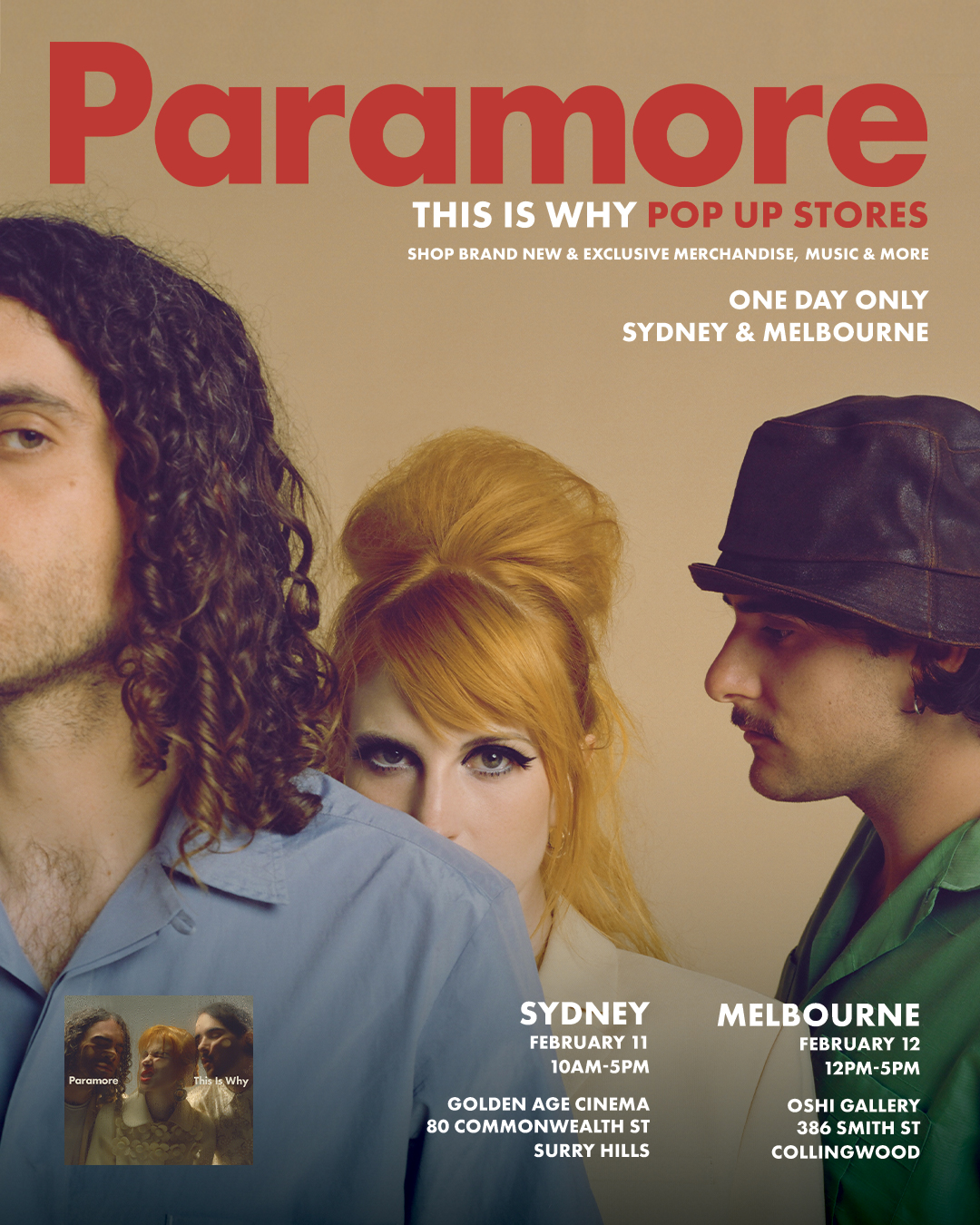 Paramore pop-up store graphic