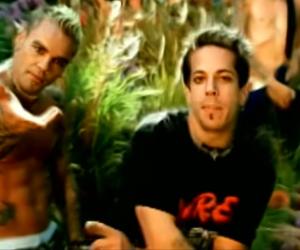 Crazy Town members Shifty Shellshock and Bobby Reeves in the 'Butterfly' film clip.