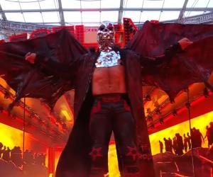 Edge making his WrestleMania 39 Entrance. Screenshot from WWE YouTube