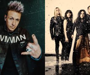 A comp image of Jacoby Shaddix and Evanescence