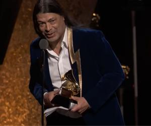 Rob Trujillo of Metallica collects GRAMMY Award for 'Best Metal Performance'.