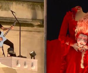 Joe Duplantier of Gojira performs live at the Olympic opening ceremony 