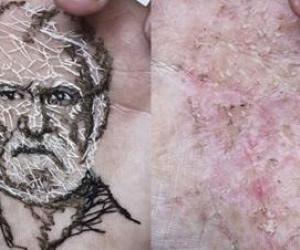 Artist Stitches Faces Into His Skin