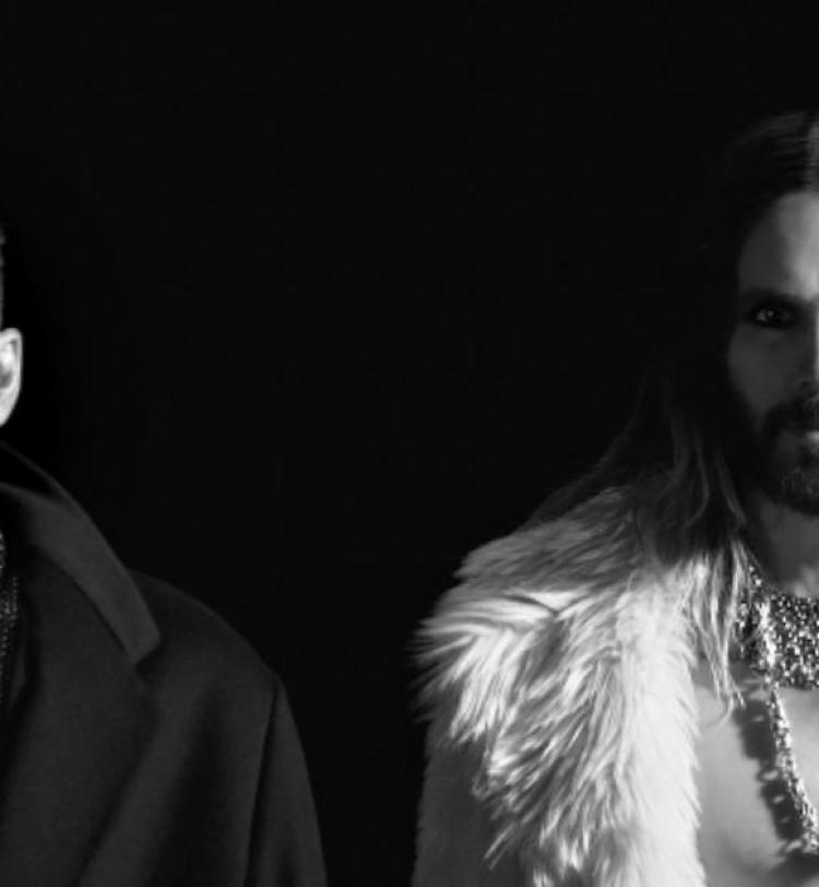 Thirty Seconds To Mars photographed in black and white. 