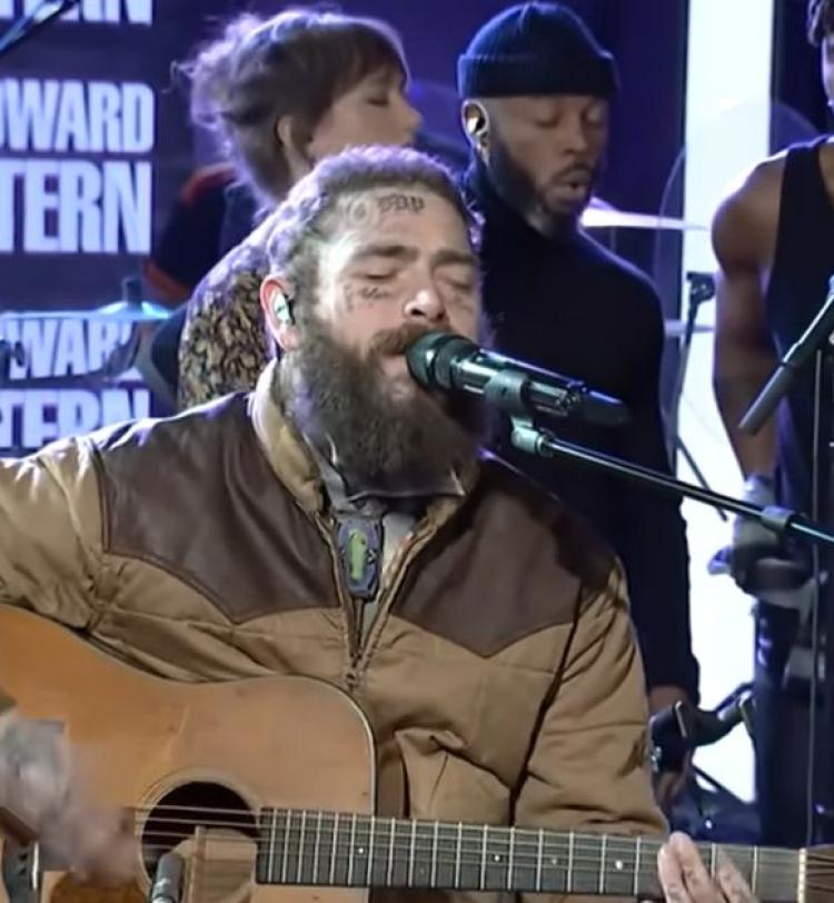 Post Malone performing on 'The Howard Stern Show'