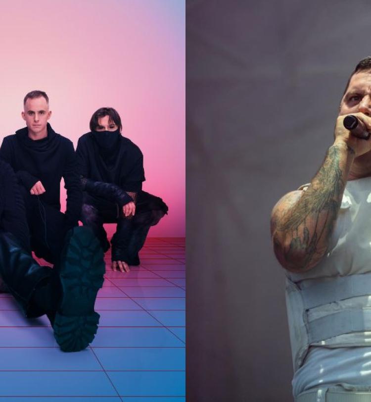 A comp image featuring Northlane and Winston McCall of Parkway Drive