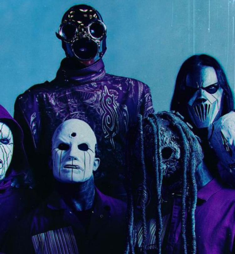Slipknot 2024 lineup wearing their new boiler suits and masks. 