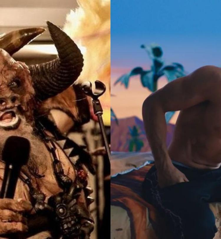 GWAR perfomring 'We're Just GWAR' live for AV Club/ Ryan Gosling as Ken in The Barbie Movie