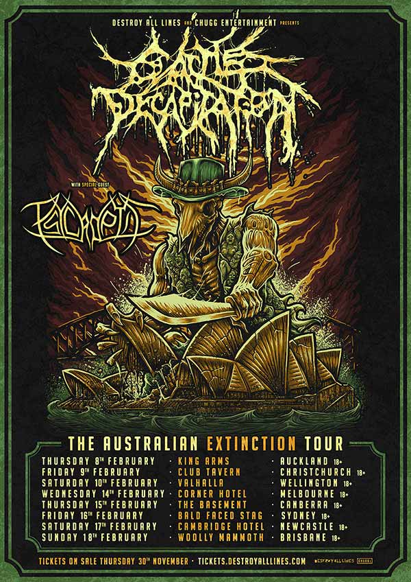 Cattle Decapitation Australian Exctinction Tour