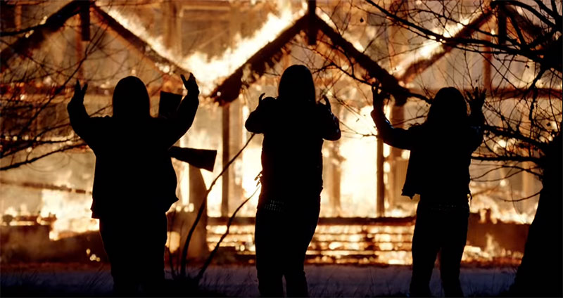 Burning churches